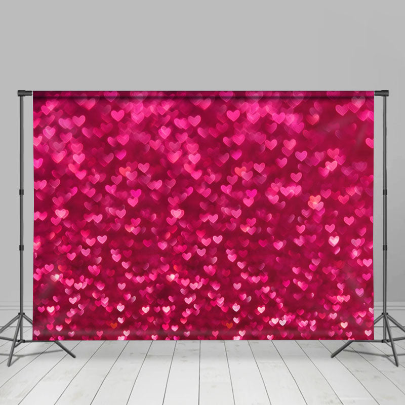 Aperturee - Pink Glitter Heart Bokeh Valentines Day Backdrop