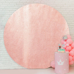 Aperturee - Pink Happy Birthday Circle Backdrop For Party