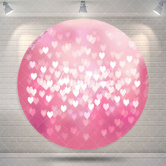 Aperturee Pink Heart Bokeh Circle Valentines Day Backdrop