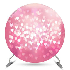 Aperturee Pink Heart Bokeh Circle Valentines Day Backdrop