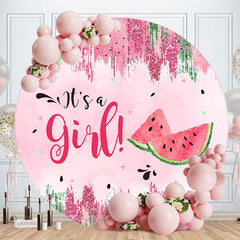 Aperturee - Pink Its A Girl Watermelon Baby Shower Backdrop