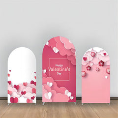 Aperturee - Pink Paper Heart Cloud Floral Arch Backdrop Kit