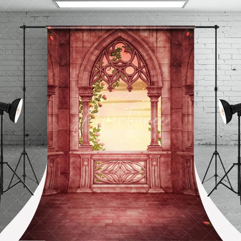 Pink Retro Architecture Sweep Photography Backdrop - Aperturee