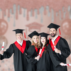 Aperturee - Pink Silver Balloons Diamond Congrats Grad Backdrop