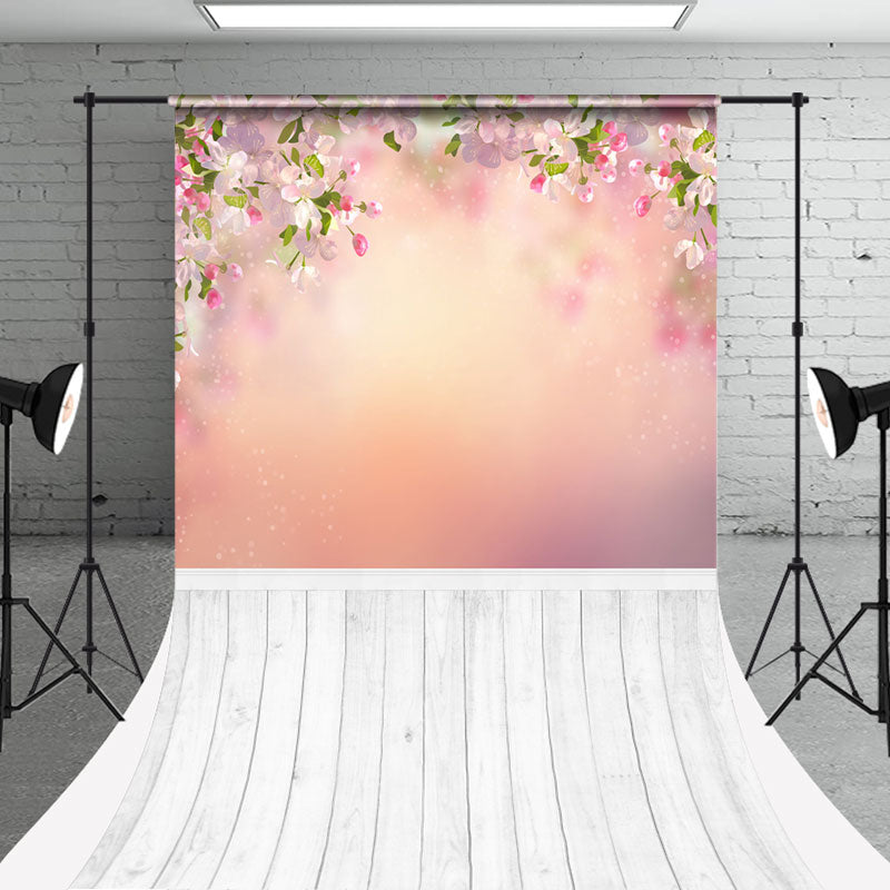 Aperturee - Pink Spring Flowers Sweep Backdrop For Photography