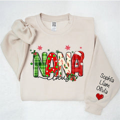 Aperturee - Plaid Nana And Kids Claus Custom Christmas Sweatshirt