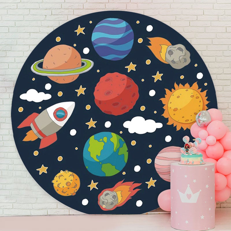 Aperturee - Planetary Birthday Circle Backdrop For Party