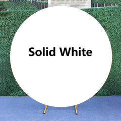 Aperturee - Pure Color White Custom Round Backdrop For Party