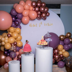 Aperturee - Pure Color White Custom Round Backdrop For Party
