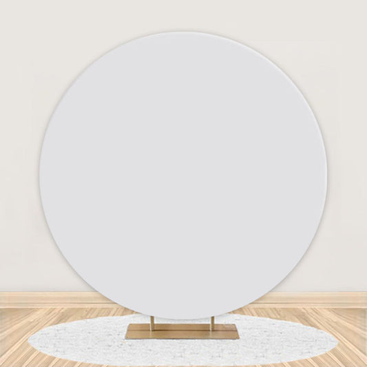 Aperturee Pure White Simple Happy Birthday Round Backdrop For Party