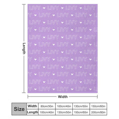 Aperturee - Purple Customized Name Heart Repeat Gify Blanket