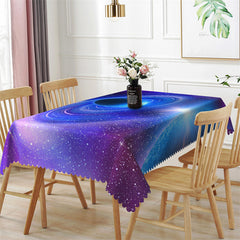 Aperturee - Purple Galaxy Space Star Halo Rectangle Tablecloth