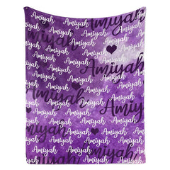 Aperturee - Purple Render Gradation Personalized Name Blanket