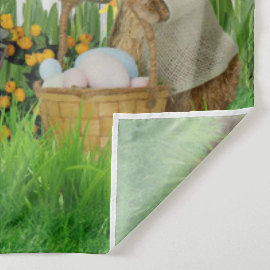 Aperturee - Rabbit With Eggs Hunter Happy Easter Day Backdrop