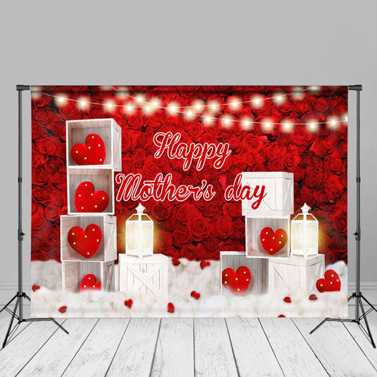 Aperturee - Rad Roses Heart Box Light Mothers Day Party Backdrop