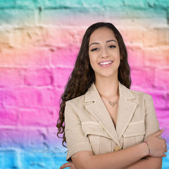 Aperturee - Rainbow Candy Pastel Brick Wall Portrait Backdrop