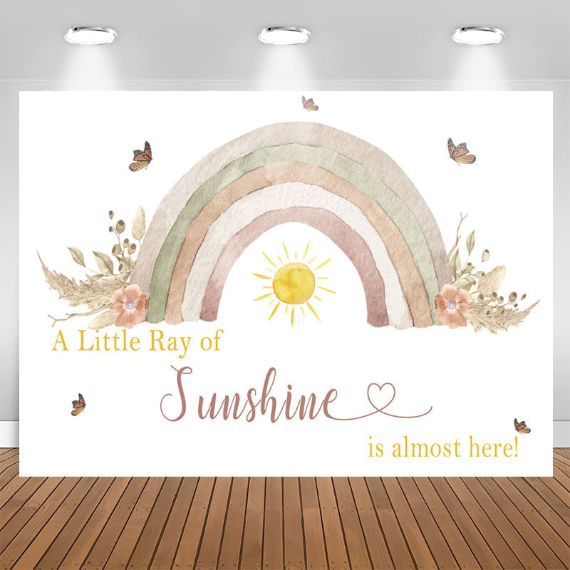 Aperturee - Ray Of Sunshine Is Almost Here Baby Shower Backdrop