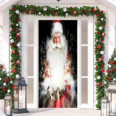 Aperturee - Real Santa Claus Bokeh Door Cover For Christmas