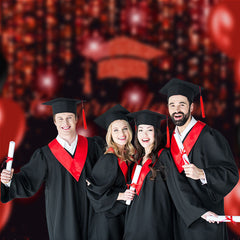 Aperturee - Red Balloon Sparkling Bokeh Grad Photo Booth Backdrop