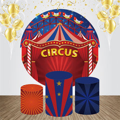 Aperturee - Red Circus Park Sky Round Birthday Backdrop Kit