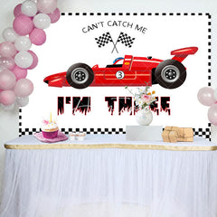 Aperturee - Red Formula Racing Car Im Three Birthday Backdrop