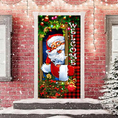 Aperturee - Red Green Light Santa Claus Christmas Door Cover