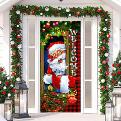 Aperturee - Red Green Light Santa Claus Christmas Door Cover