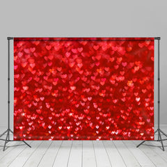 Aperturee - Red Heart Pattern Bokeh Valentines Day Backdrop