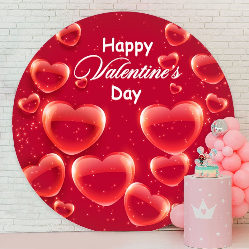 Aperturee - Red Love Glitter Round Valentines Day Backdrop