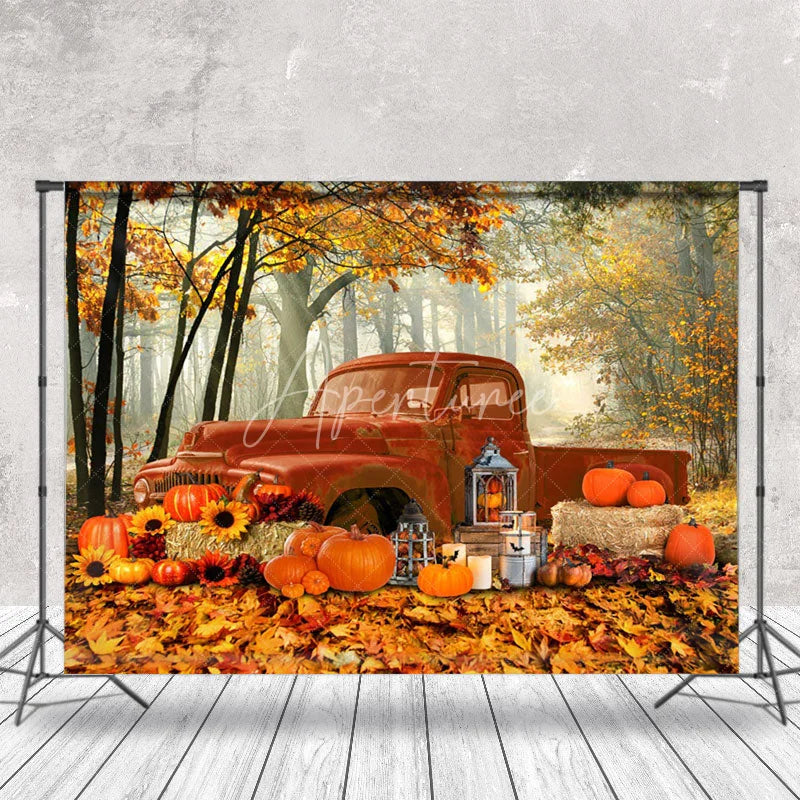 Aperturee - Red Old Bark Deciduous Forest Autumn Photo Backdrop