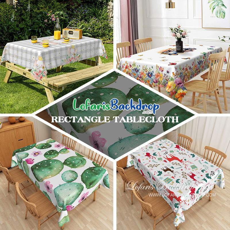 Aperturee - Red Plaid Dwarfs Repeat Christmas Tablecloth For Decor