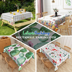 Aperturee - Red Plaid Dwarfs Repeat Christmas Tablecloth For Decor
