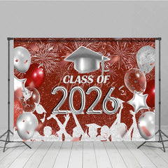 Aperturee - Red Silver Balloon Class Of 2026 Photoshoot Backdrop