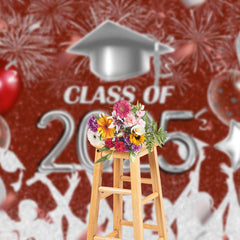 Aperturee - Red Silver Balloon Class Of 2025 Photoshoot Backdrop