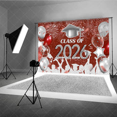 Aperturee - Red Silver Balloon Class Of 2026 Photoshoot Backdrop