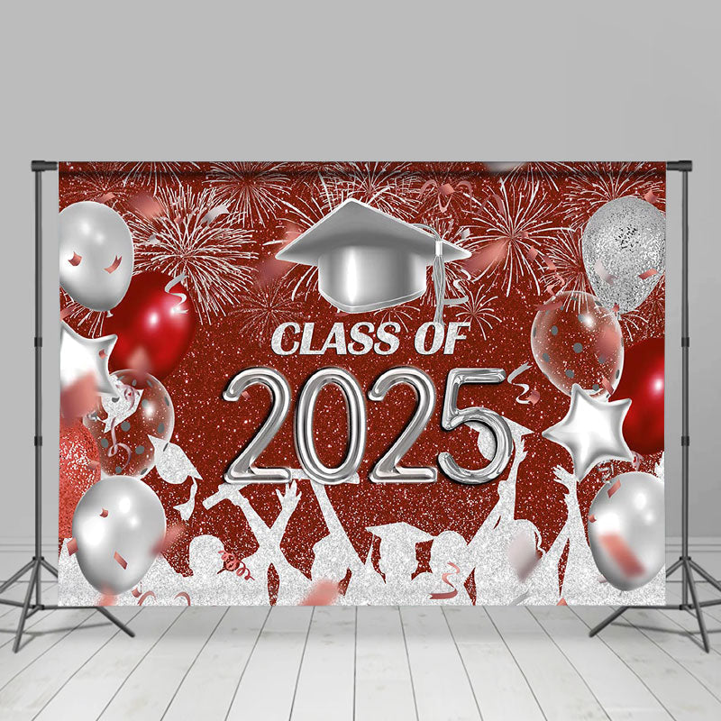 Aperturee - Red Silver Balloon Class Of 2025 Photoshoot Backdrop