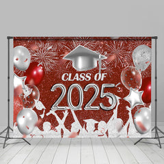 Aperturee - Red Silver Balloon Class Of 2025 Photoshoot Backdrop