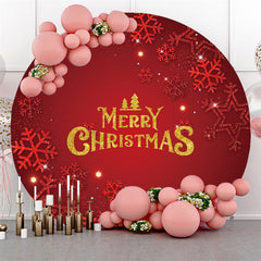 Aperturee Red Snowflake Theme Merry Christmas Circle Backdrop