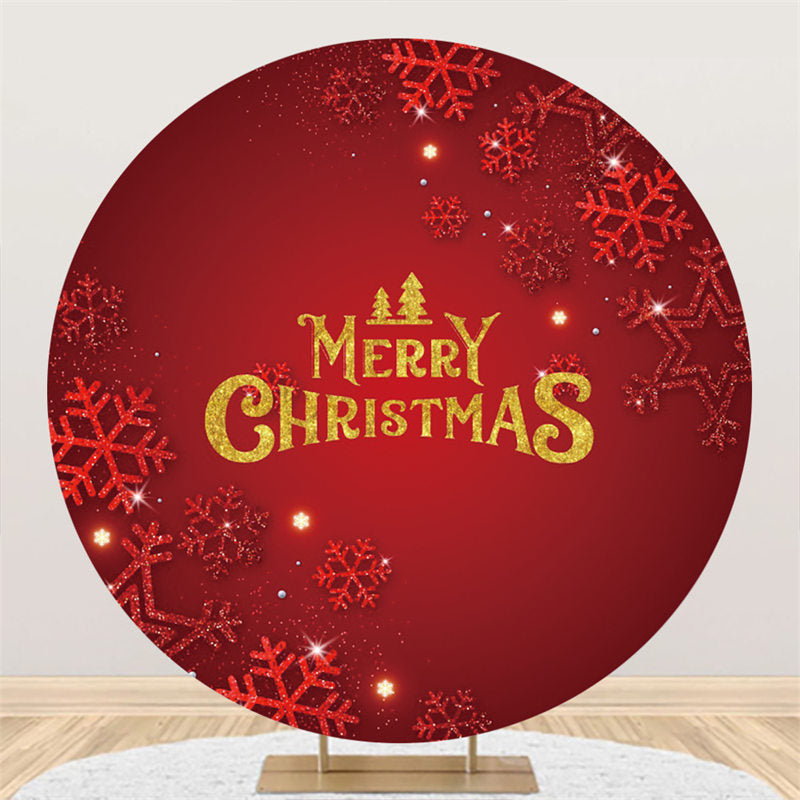 Aperturee Red Snowflake Theme Merry Christmas Circle Backdrop