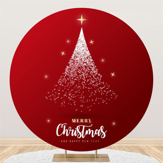 Lofaris Red Starlight Glitter Circle Christmas Backdrop