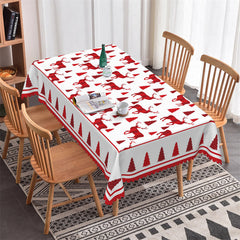Aperturee - Reindeer Christmas Tree Pattern Rectangle Tablecloth