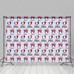 Aperturee - Repeated Floral French Flag Paris France Backdrop