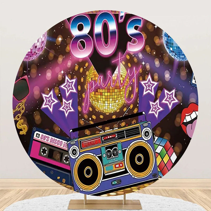 Aperturee - Retro 80s Musical Bokeh Round Disco Party Backdrop