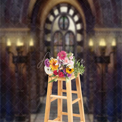 Aperturee - Retro Architecture Door Marble Photography Backdrop