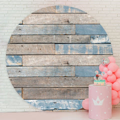 Aperturee - Retro Blue And Grey Round Birthday Backdrops