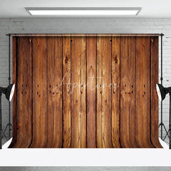 Aperturee - Retro Brown Wood Texture Backdrop for Photography