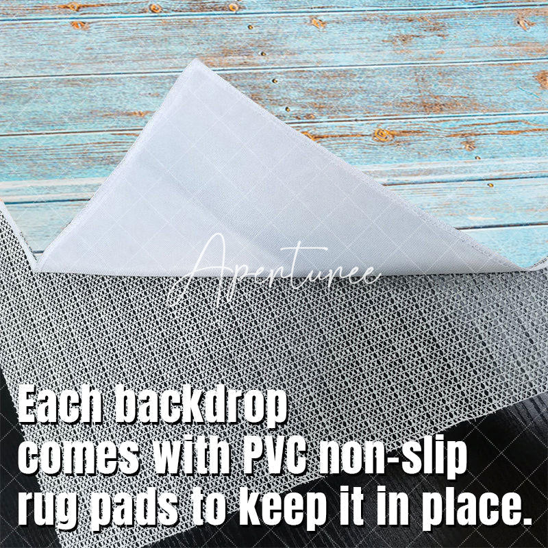 Aperturee - Retro Faded Blue Horizontal Stripe Wood Floor Mat