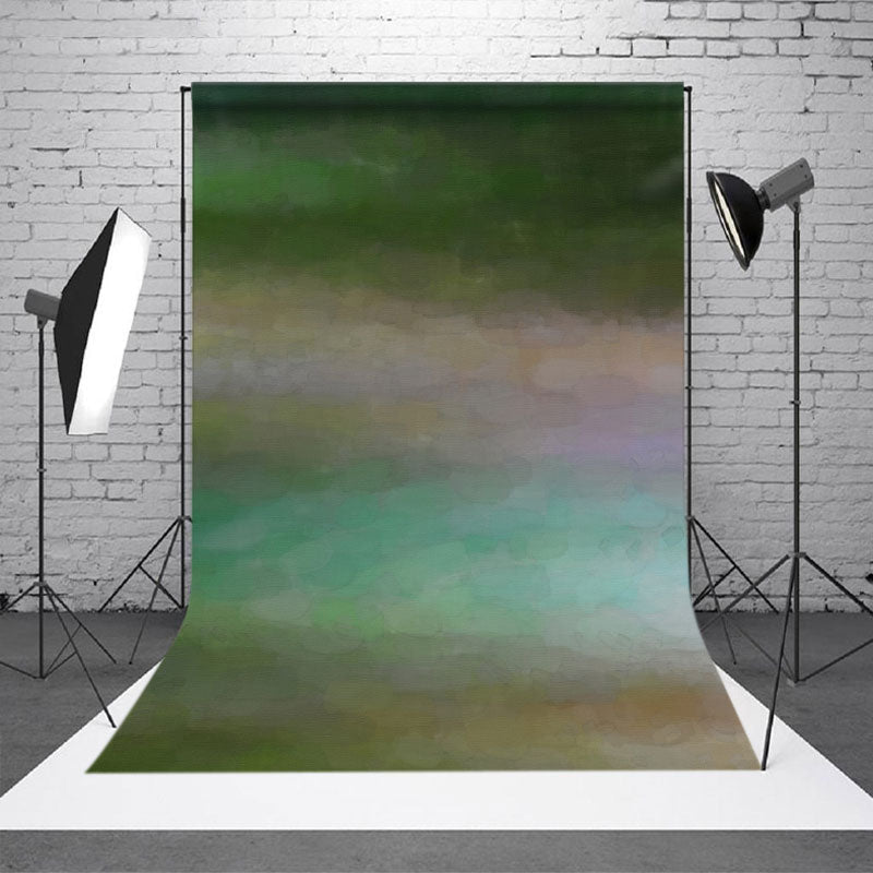 Aperturee - Retro Green Abstract Transverse Photoshoot Backdrop