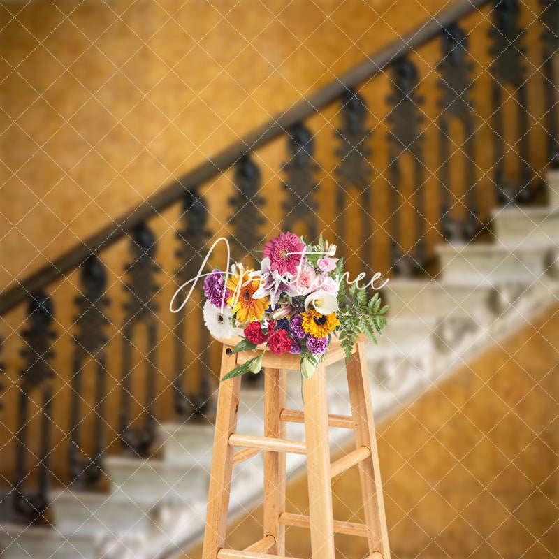 Aperturee - Retro Marble Texture Staircase Photography Backdrop