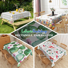 Aperturee - Retro Nordic Plaid Green Check Holiday Tablecloth
